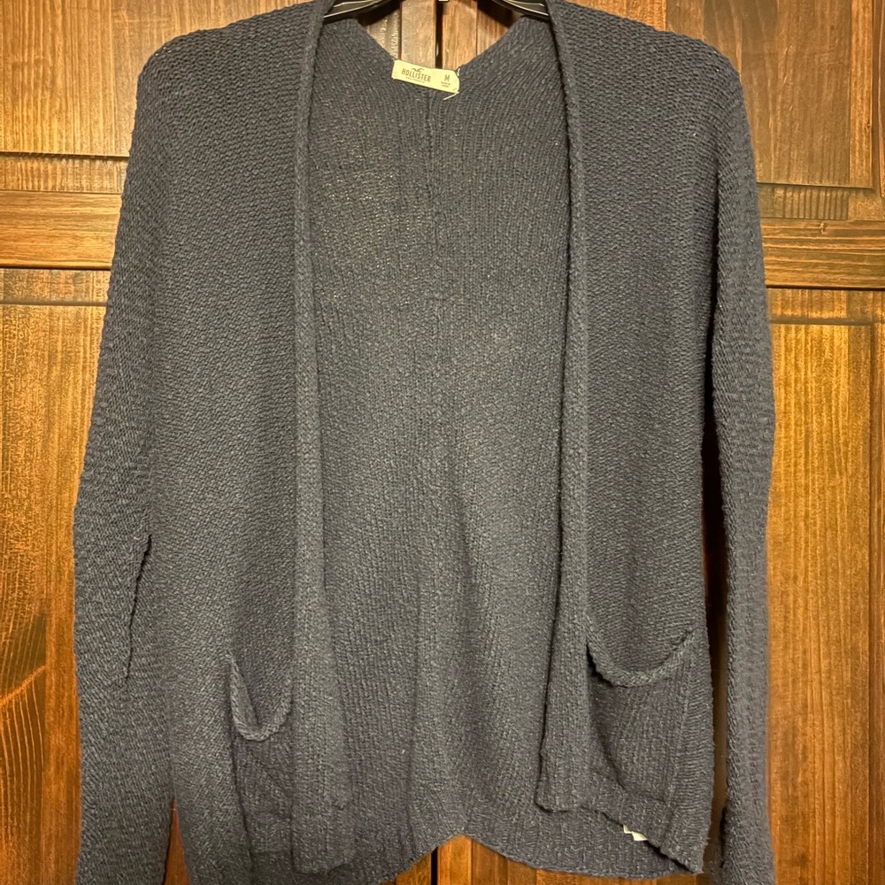 Hollister Dark Blue Open-Front Cardigan